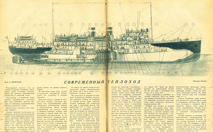 Схема теплохода 30-х