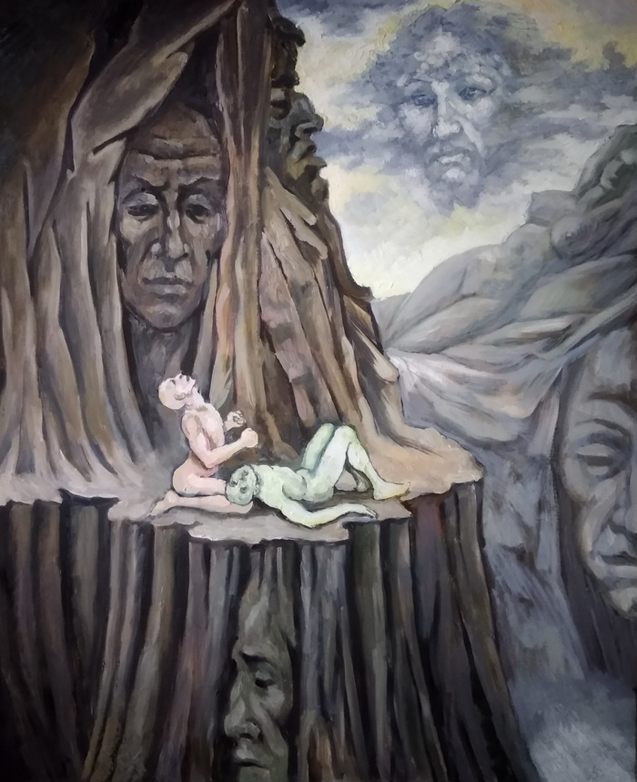 Большая картина "В горах" 2021 год