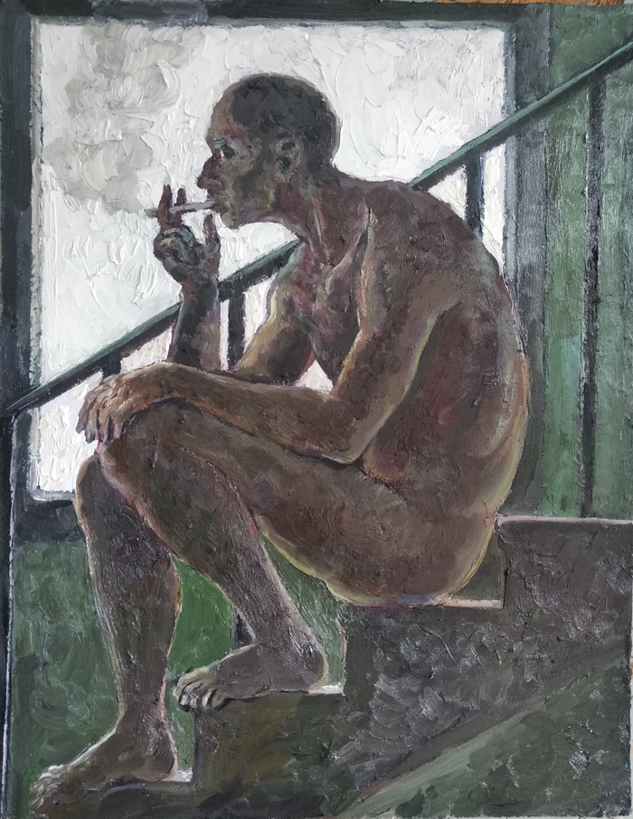 На лестнице