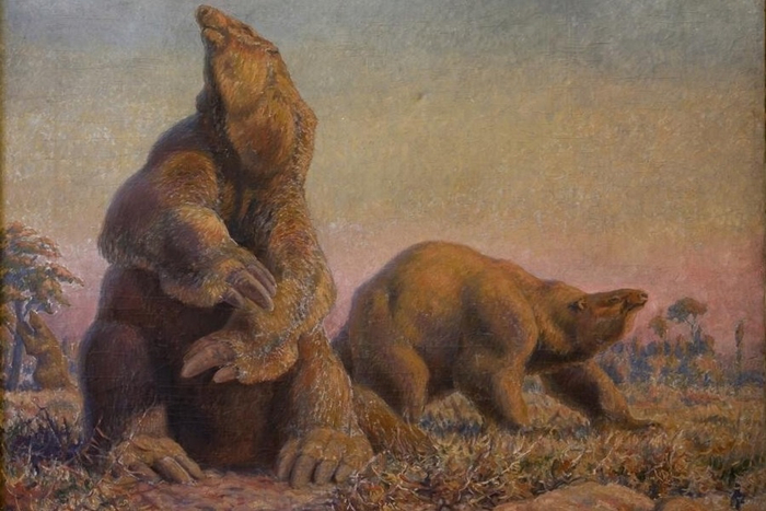 Мегатерии. В.А. Ватагин. Из коллекции Дарвиновского музея.