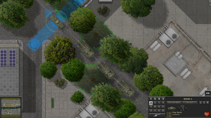 Колонна российской техники на улице города. Карта из основной игры, интерфейс так же будет дорабатываться