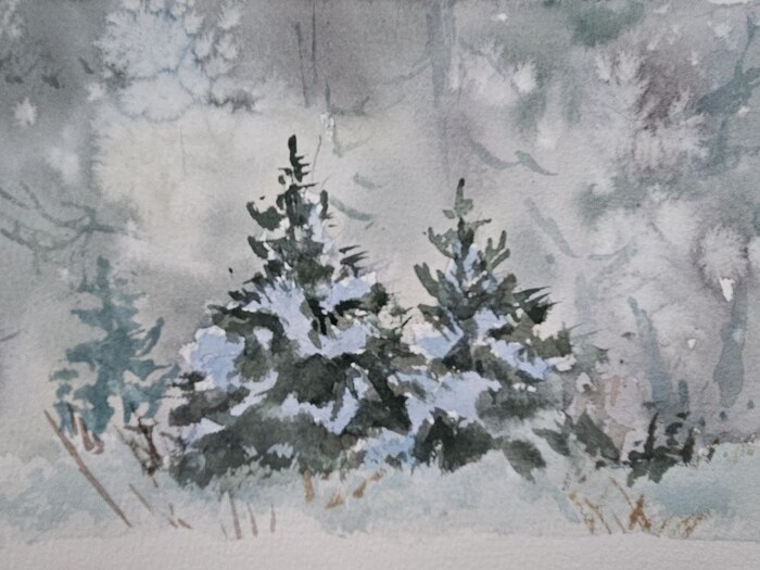 2. Морозный день в лесу