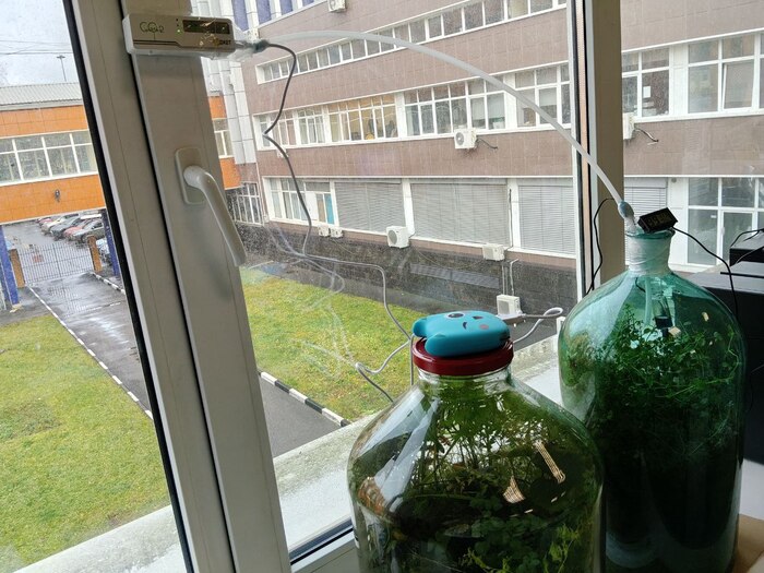 Банки с измерителем уровня СО2