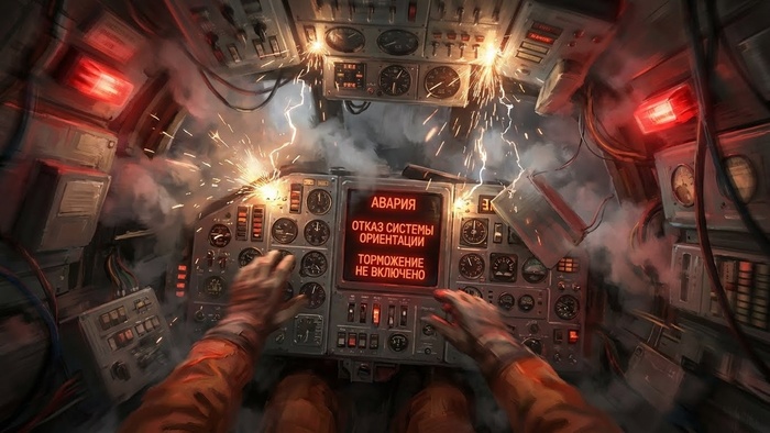 Телеметрия (потеряна): Отказ системы ориентации. Переход на ручное управление.