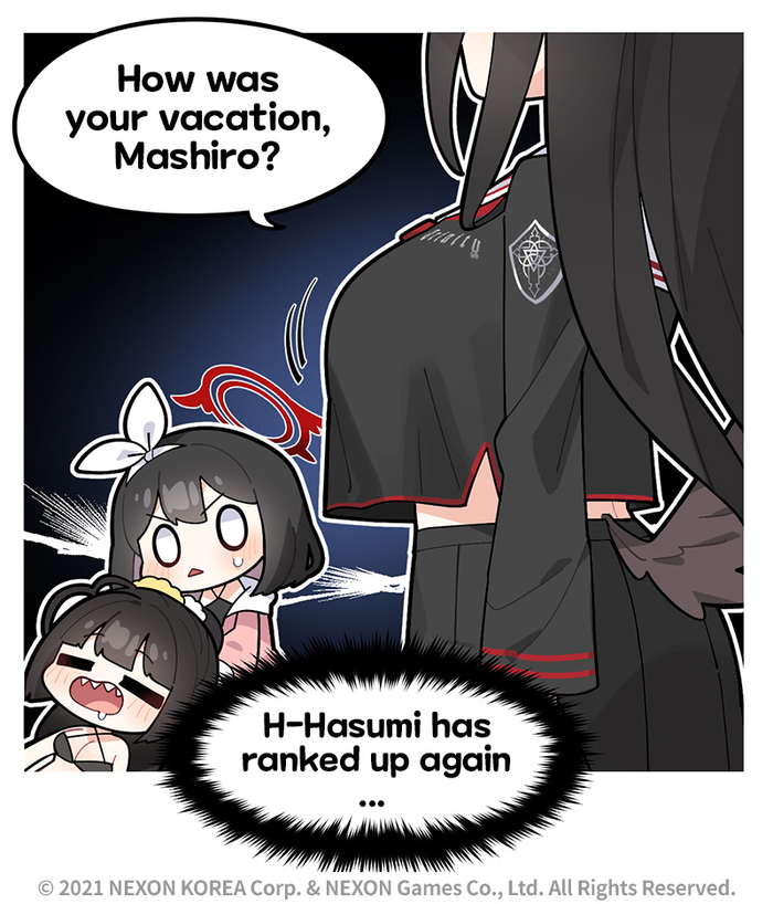 Хасуми быстро поднимает "статы"