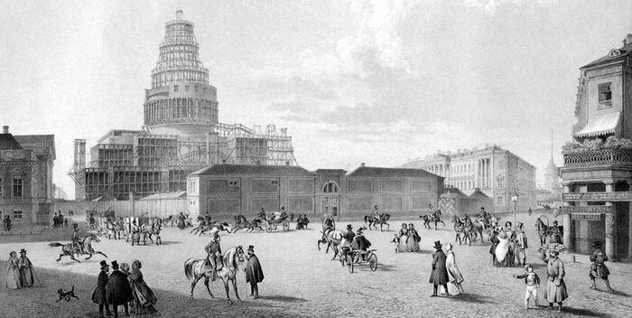 "Исаакиевской собор в 1840 году". Огюст Монферран. 1840 год