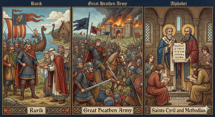 Лихие 800-е, Эпизод 7: Рюрик приходит навести порядок, Великая Армия Язычников и Рождение Азбуки: Хроники 861–870 годов