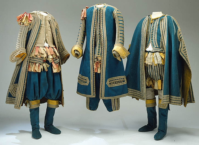 Ливреи трех шведских слуг с коронации короля Карла XI в 1660 году