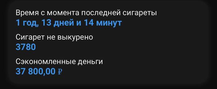 Год без сигареты.