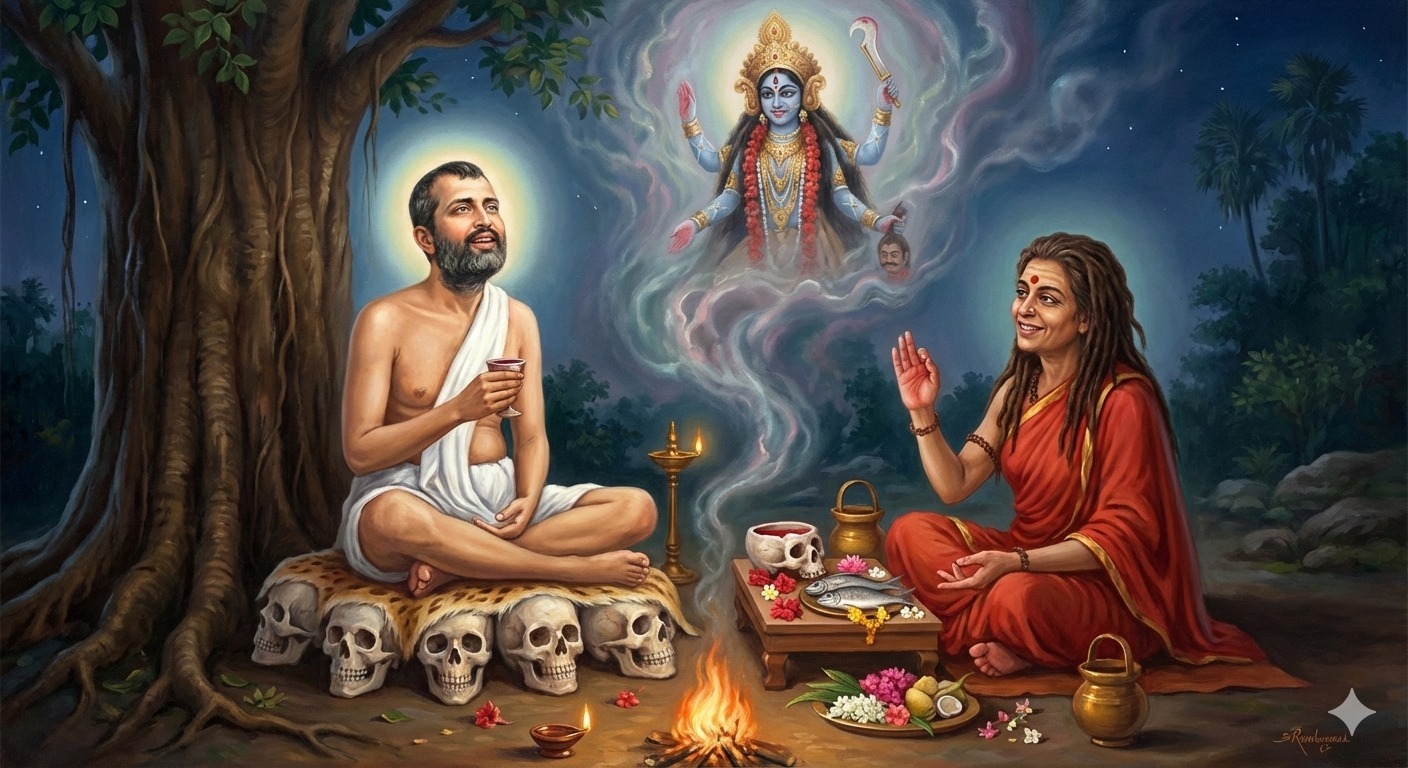 Tantric Sadhana of Ramakrishna - Tantra, Shakti, Scull, Spiritual Practices, Wine, Ritual, Goddess, Rite, God, tantric sex, Temple