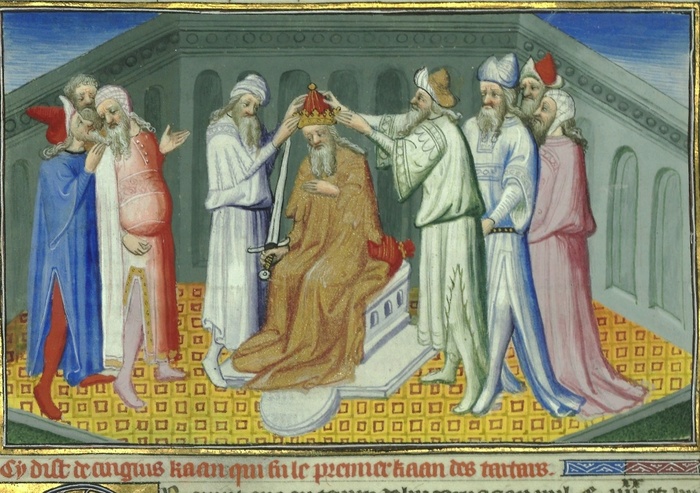 Коронация Чингизхана. Миниатюра Марко Поло (1298 г.)
