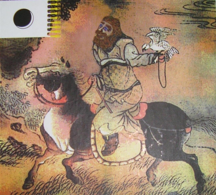 Чингизхан на соколиной охоте.