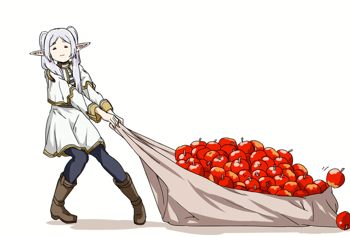 Зачем вам столько яблок? Несу дань мудрой волчице