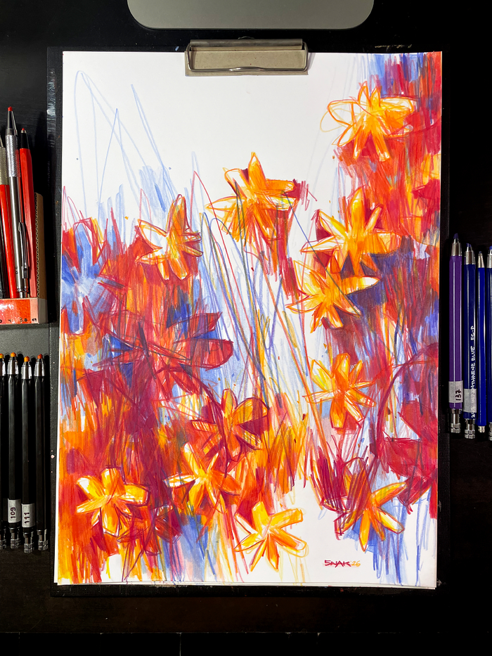 2026, 30×42 см (А3), бумага 230г/м², цветные карандаши