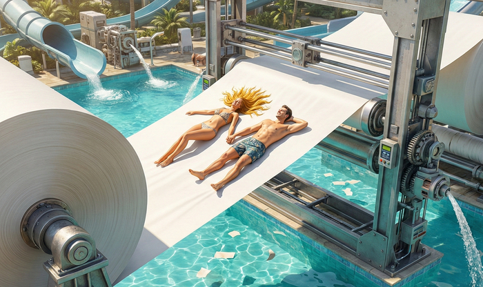 Этот аттракцион выглядел , как если бы его телепортировали прямо из целлюлозно-бумажного комбината