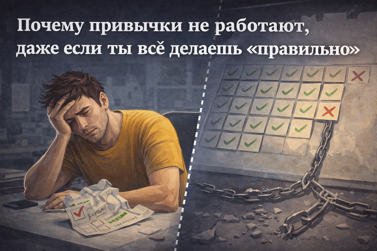 Почему привычки не работают, даже если ты всё делаешь «правильно» - Саморазвитие, Мотивация, Философия, Совершенство, Мышление, Telegram (ссылка), Длиннопост