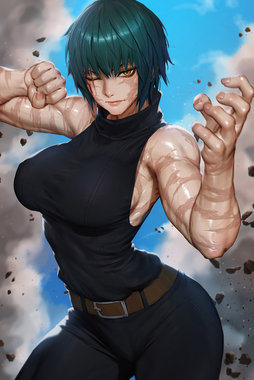 Poppies - Anime art, Anime, Jujutsu Kaisen, Maki zenin, Neoartcore