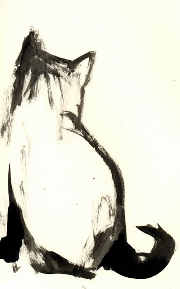 这幅作品名为《貓咪瑪莎》 (Cat Massia),是由俄罗斯知名当代艺术家莉娜·哈迪斯 (Lena Hades) 于2005年创作的一幅写意画风格作品。 写意画, 莉娜·哈迪斯, Коты Лены Хейдиз, Скотопись Лены Хейдиз, Lena Hades Cats (2005). 天藏明, 列娜·赫伊季茲, 莉娜·哈迪斯, 莉娜·哈得斯