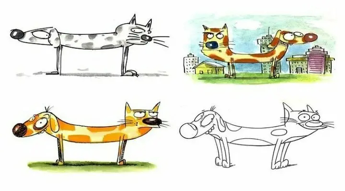 Концепты к мультфильму «Котопес» 