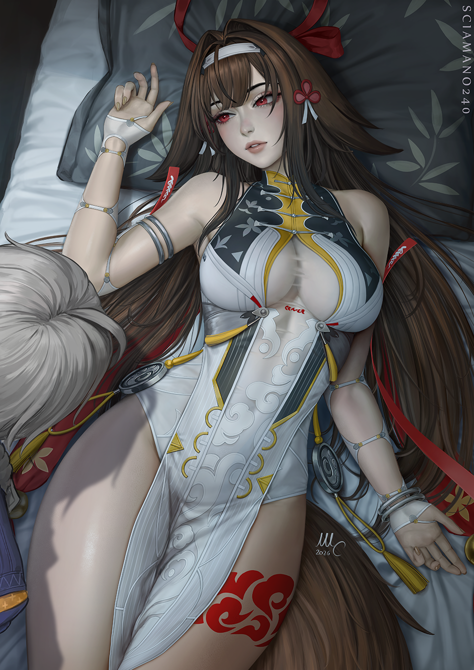 Ye Shunguang - Sciamano240, Art, Anime, Anime art, Zenless Zone Zero, Ye Shunguang (zzz), Games, Game art, Animal ears, Tail