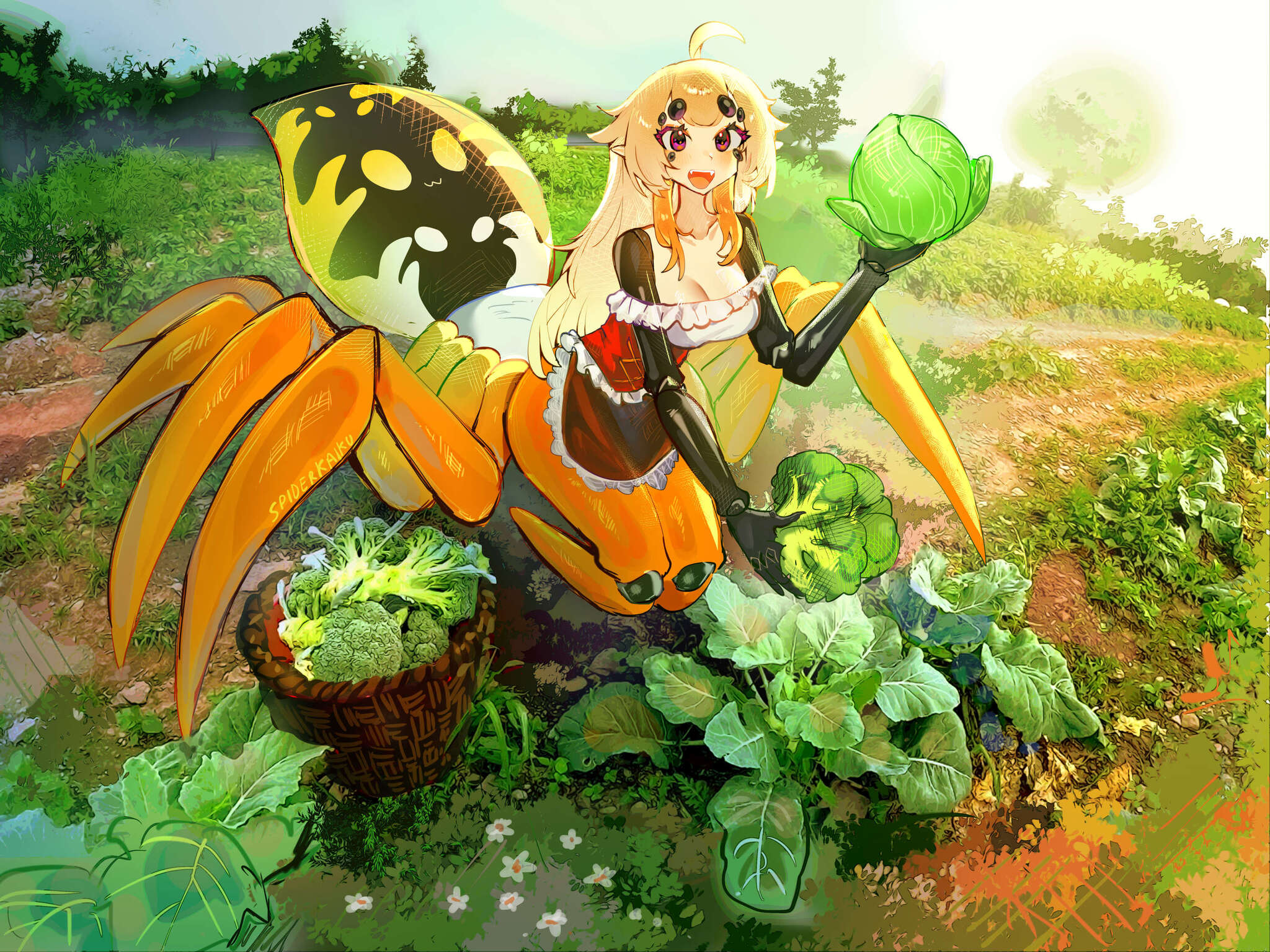 Смотрите какая капустка уродилась! - Серия Monstergirl, Аниме, Anime Art, Original Character, Арахна, Monster Girl