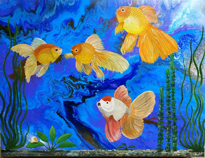 Картина"Золотые рыбки"