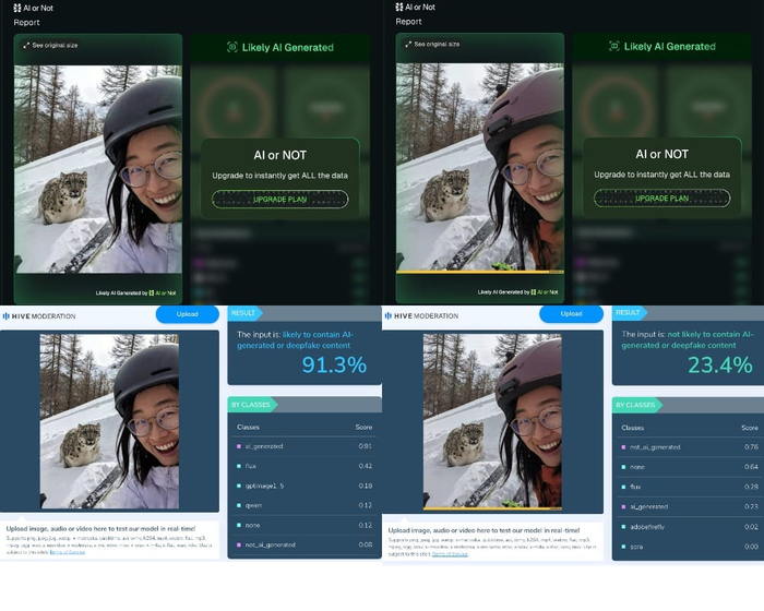��������: AI or Not, Hive Moderation, �������� ����������