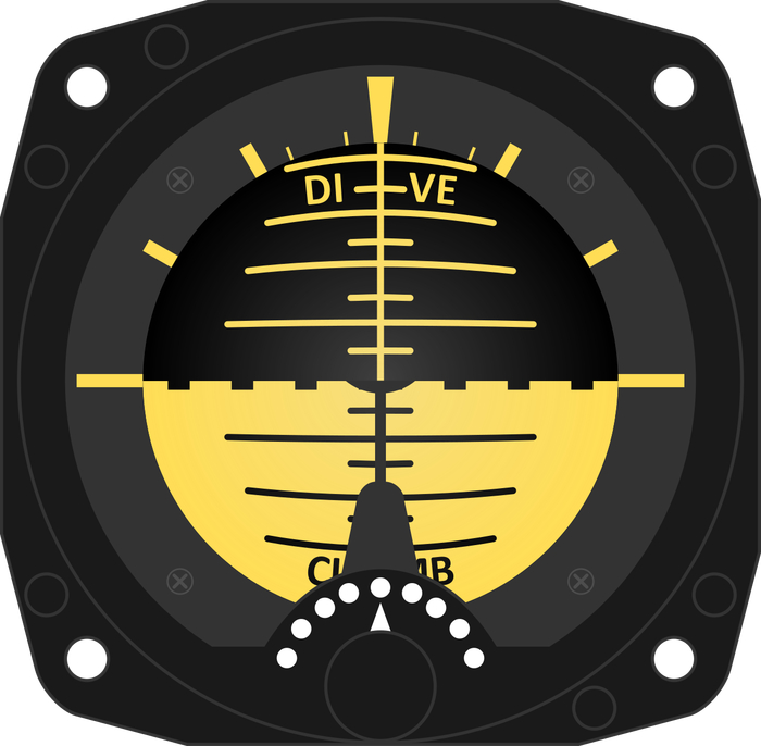 Авиагоризонт с землёй сверху