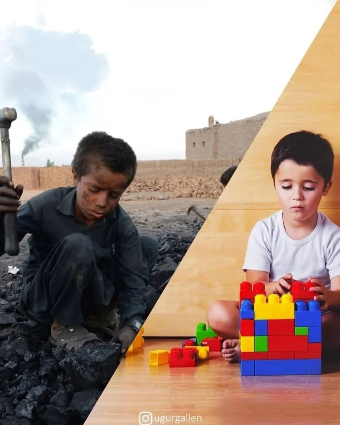 Turkish artist combines two opposing realities into one - Turkey, Turks, Artist, The photo, War, Peace, Children, Comparison, Longpost, Repeat, Politics