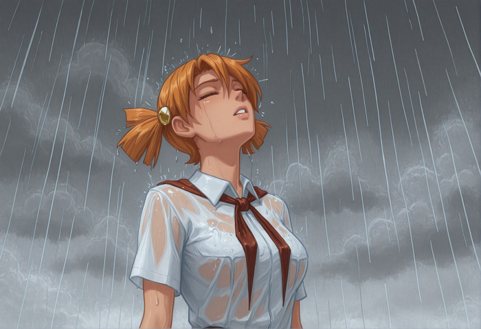 Алиска под дождём