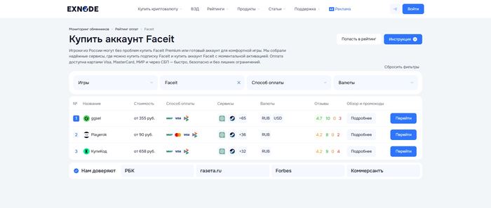 ��������� � ����������� ��������� ��� ������� Faceit