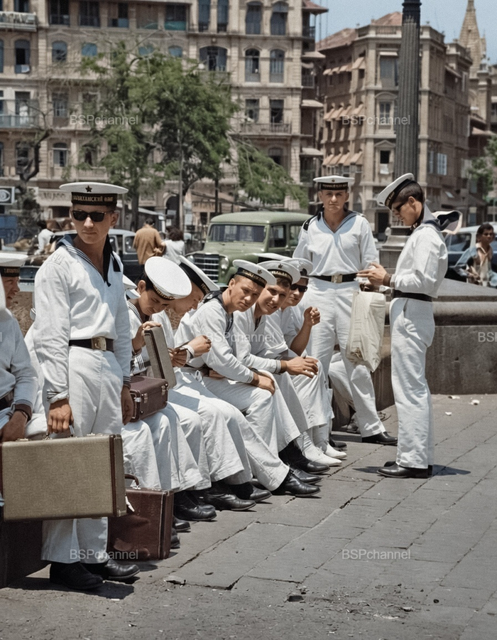 Дружеский визит советских кораблей из Владивостока в Индию. Моряки Тихоокеанского флота, 1967 год