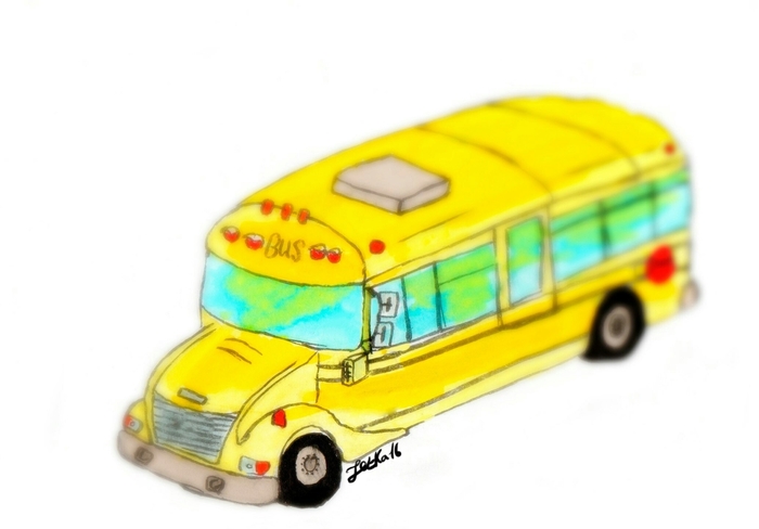Жёлтый американский автобус.