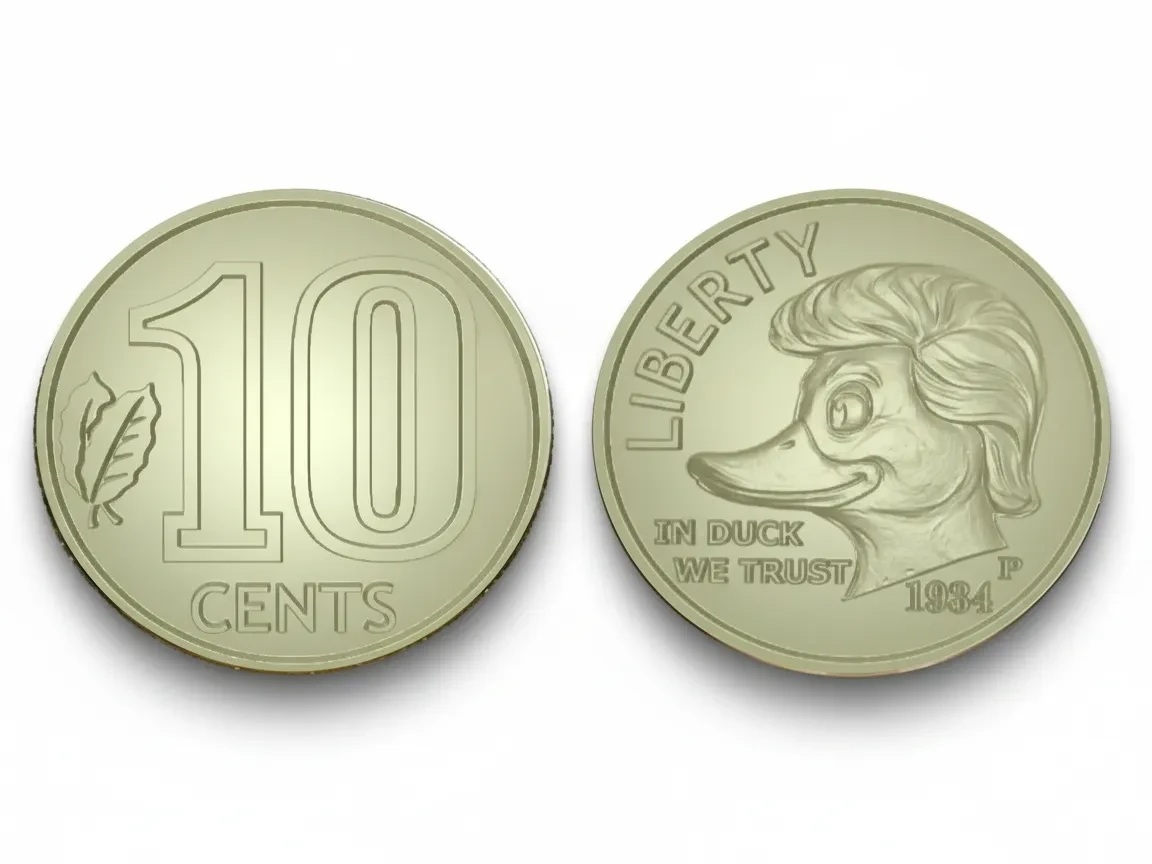 Dime number one - Coin, Scrooge McDuck, Souvenirs, Bratsk, Numismatics, VKontakte (link)