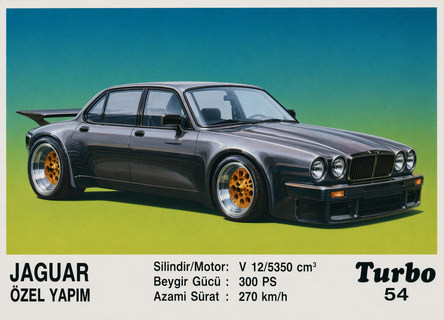 Вкладыш №54 — Jaguar XJ12 (Series 3), восстановленное изображение