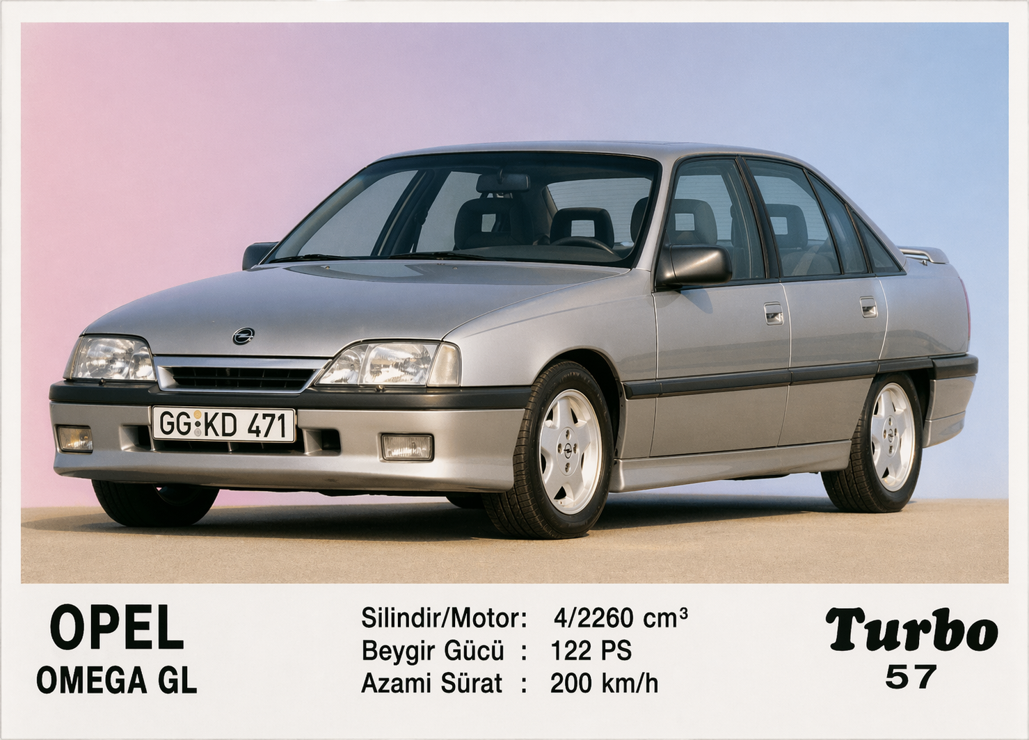 Вкладыш №57 — Opel Omega A, восстановленное изображение