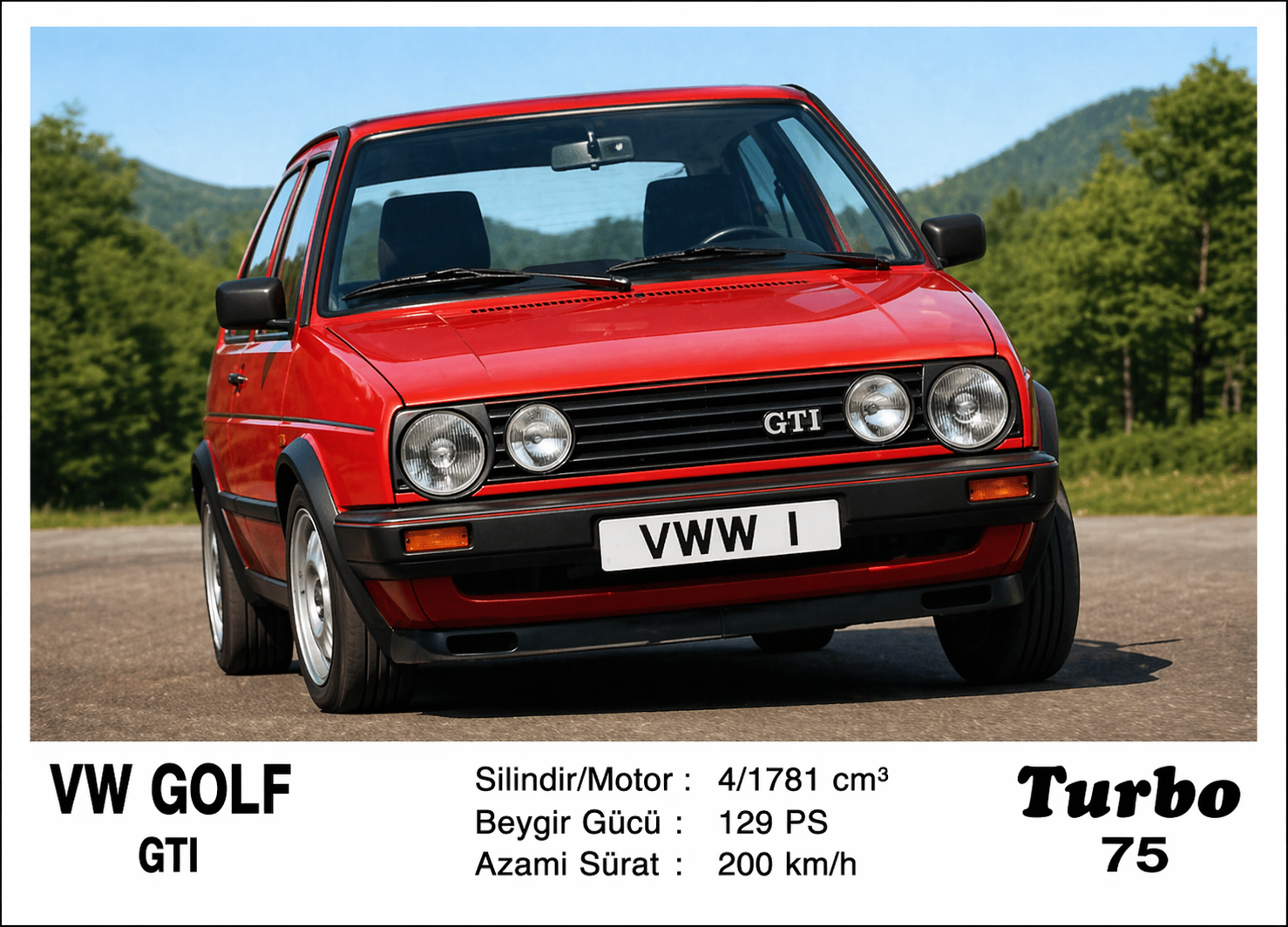 Вкладыш №75 — Volkswagen Golf GTI, восстановленное изображение