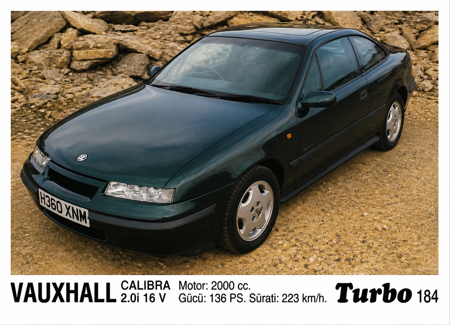 Вкладыш №184 — Vauxhall Calibra 2.0i 16V, восстановленное изображение