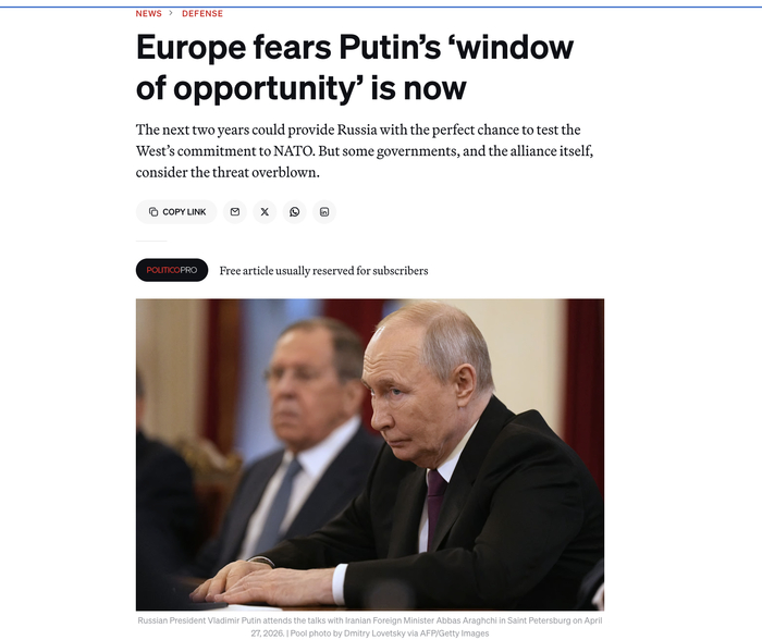 Окно возможностей для Путина