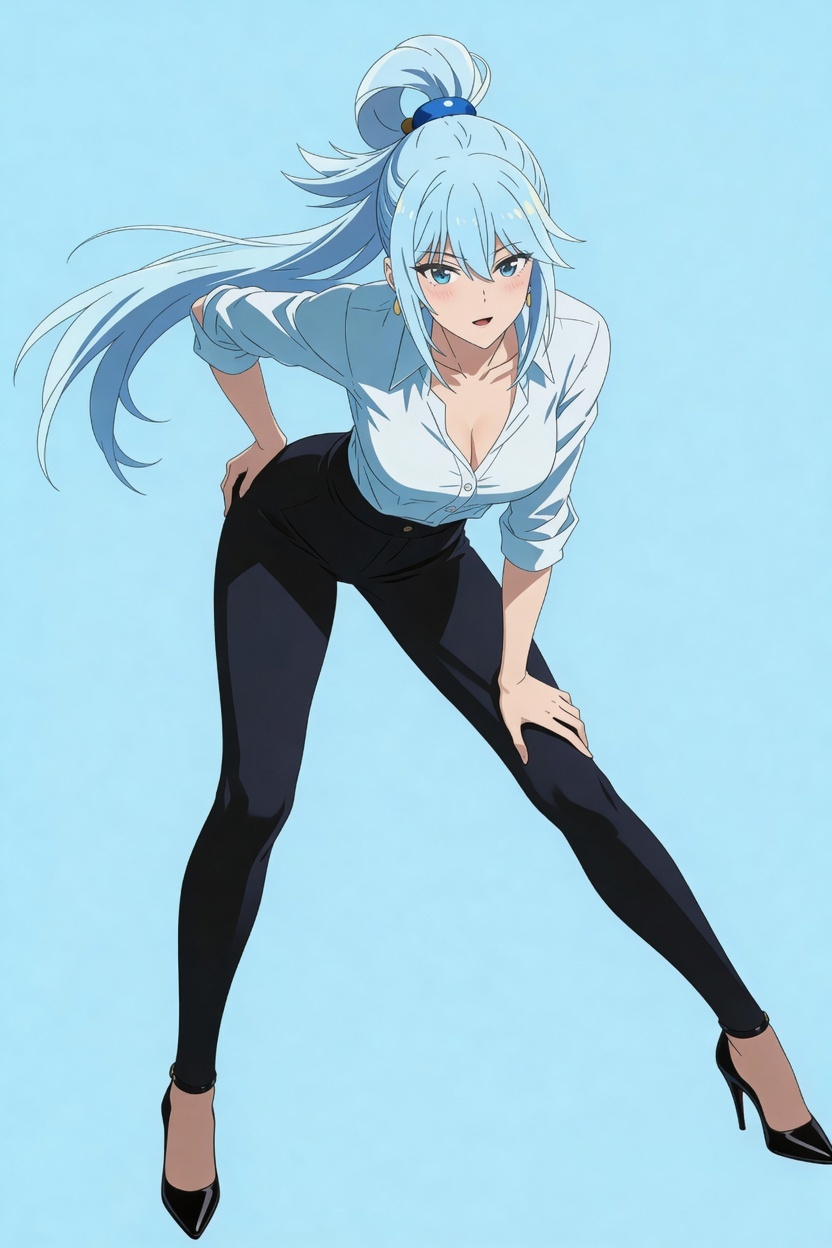 Aqua - Series My anime is real, Neural Network Content, Anime, Anime art, Aqua, Konosuba, Neural network art