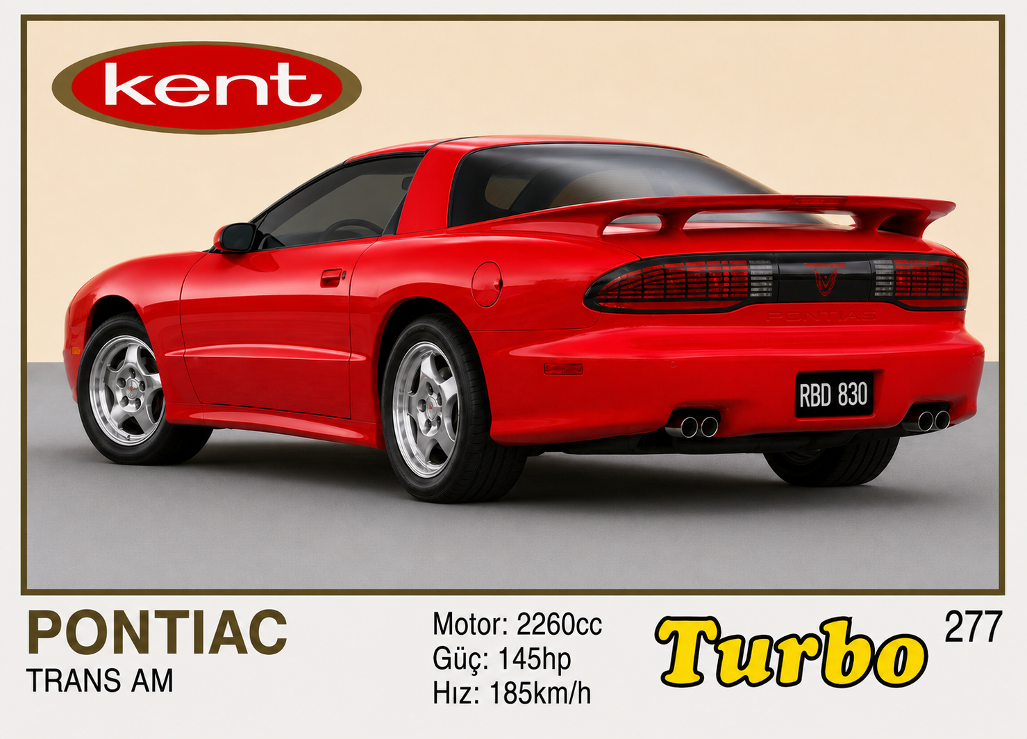 Вкладыш №277 — Pontiac Trans Am, восстановленное изображение