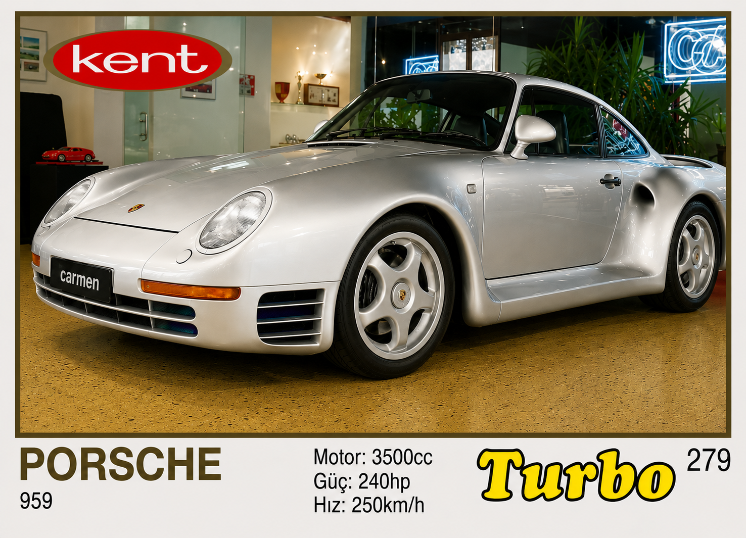 Вкладыш №279 — Porsche 959, восстановленное изображение