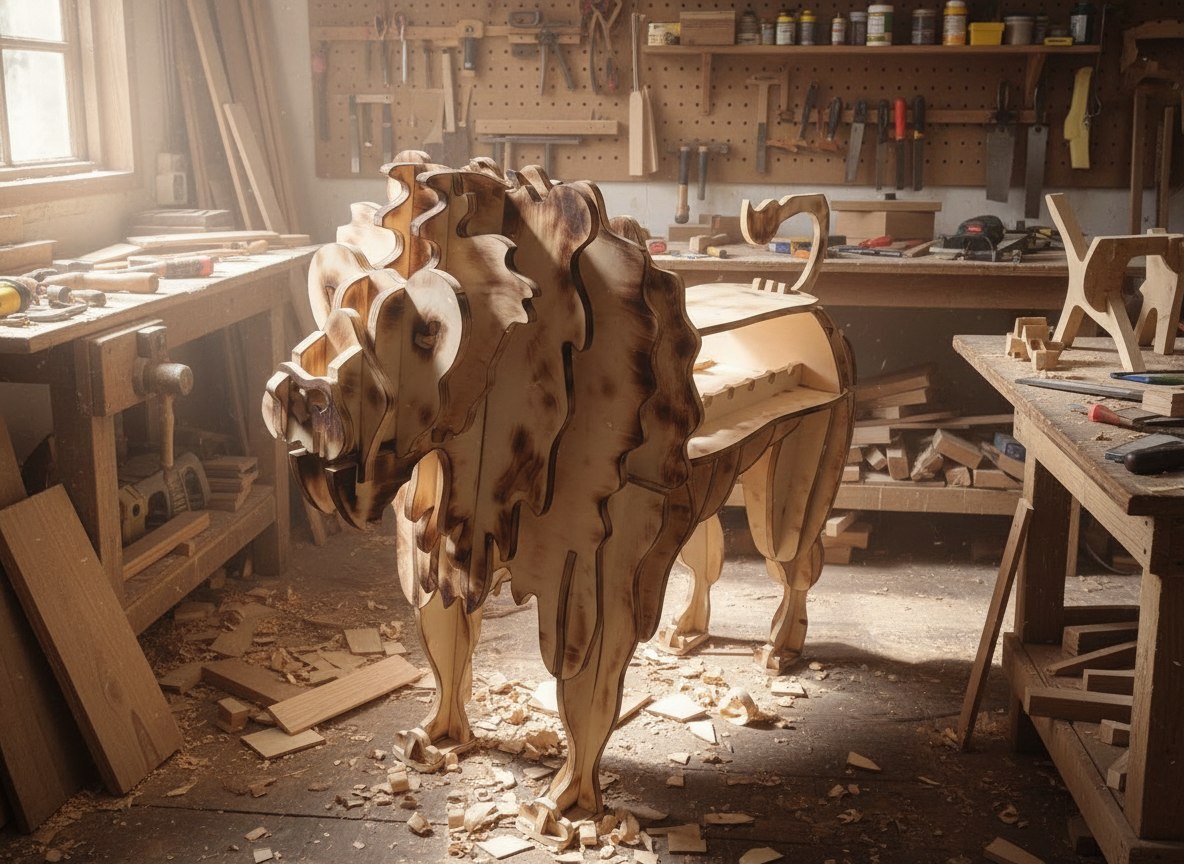 ANIMAL FURNITURE shelf LEV - Series BEAST FURNITURE, My, Handmade, A shelf, Bookshelf, With your own hands, Needlework, Furniture, a lion, Plywood, Crafts, Longpost
