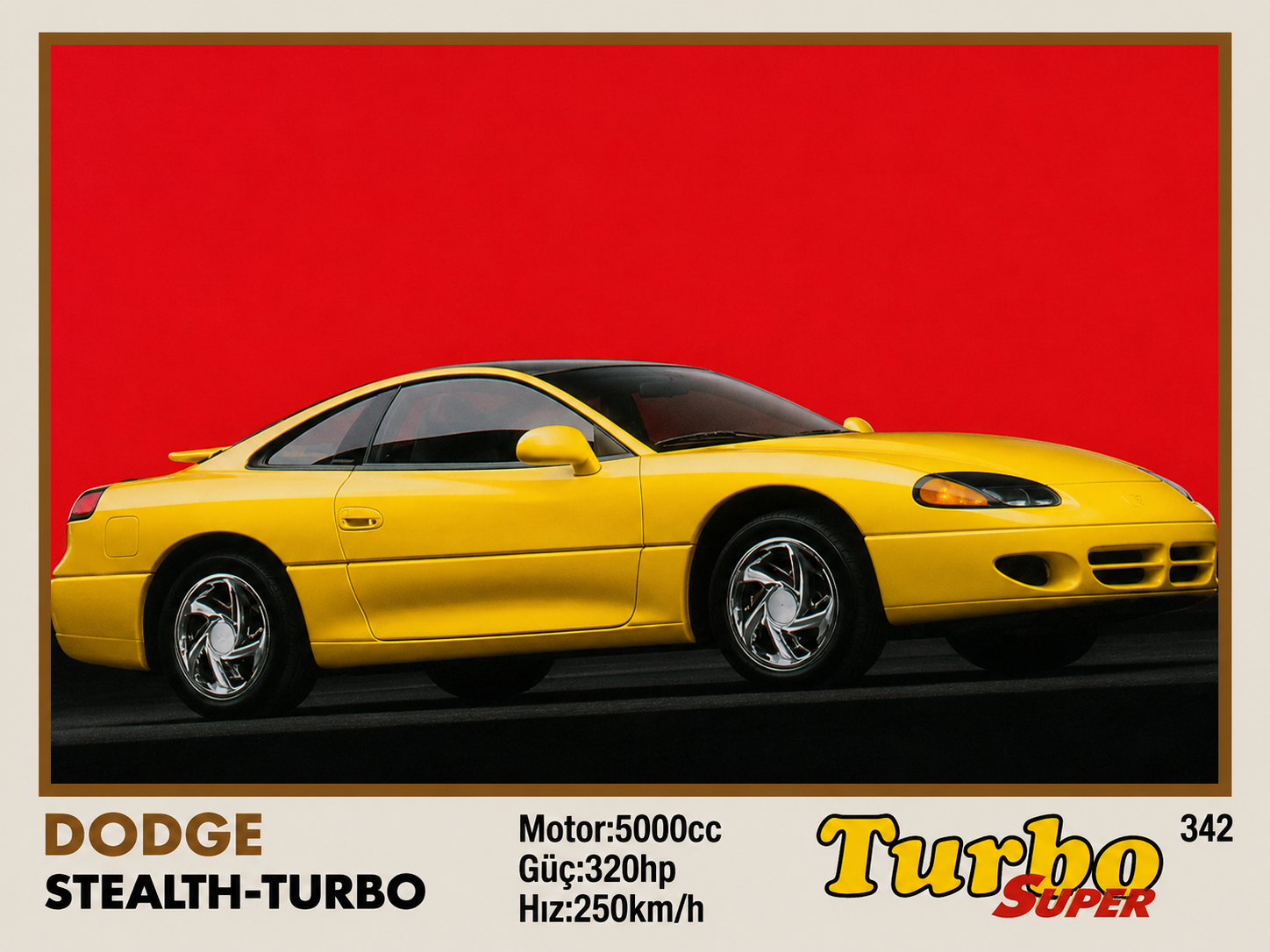 Вкладыш №342 — Dodge Stealth Turbo, восстановленное изображение