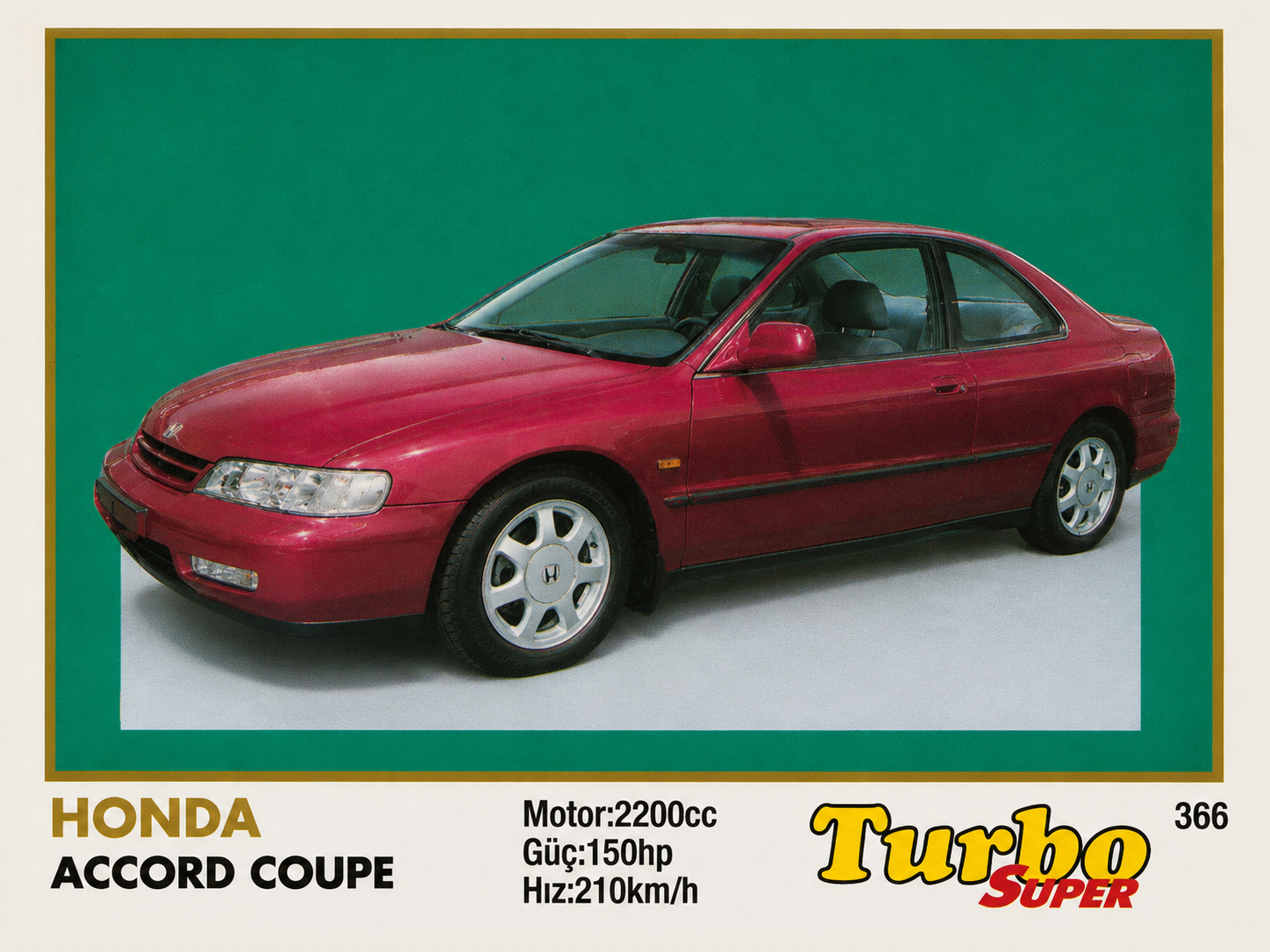 Вкладыш №366 — Honda Accord, восстановленное изображение