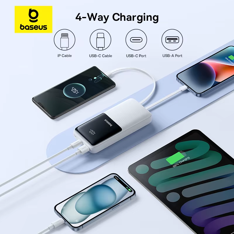 Baseus 20,000 mAh Power Bank: A full charge for everyone. Built-in cables, display, and 22.5W PD fast charging all in one package. - Series Top Reviews  Ratings 2026 on Ali, My, Распродажа, AliExpress, Discounts, Products, Battery, Xiaomi, Charger, Tablet, Aliexpress sale, Accessories, Longpost, 