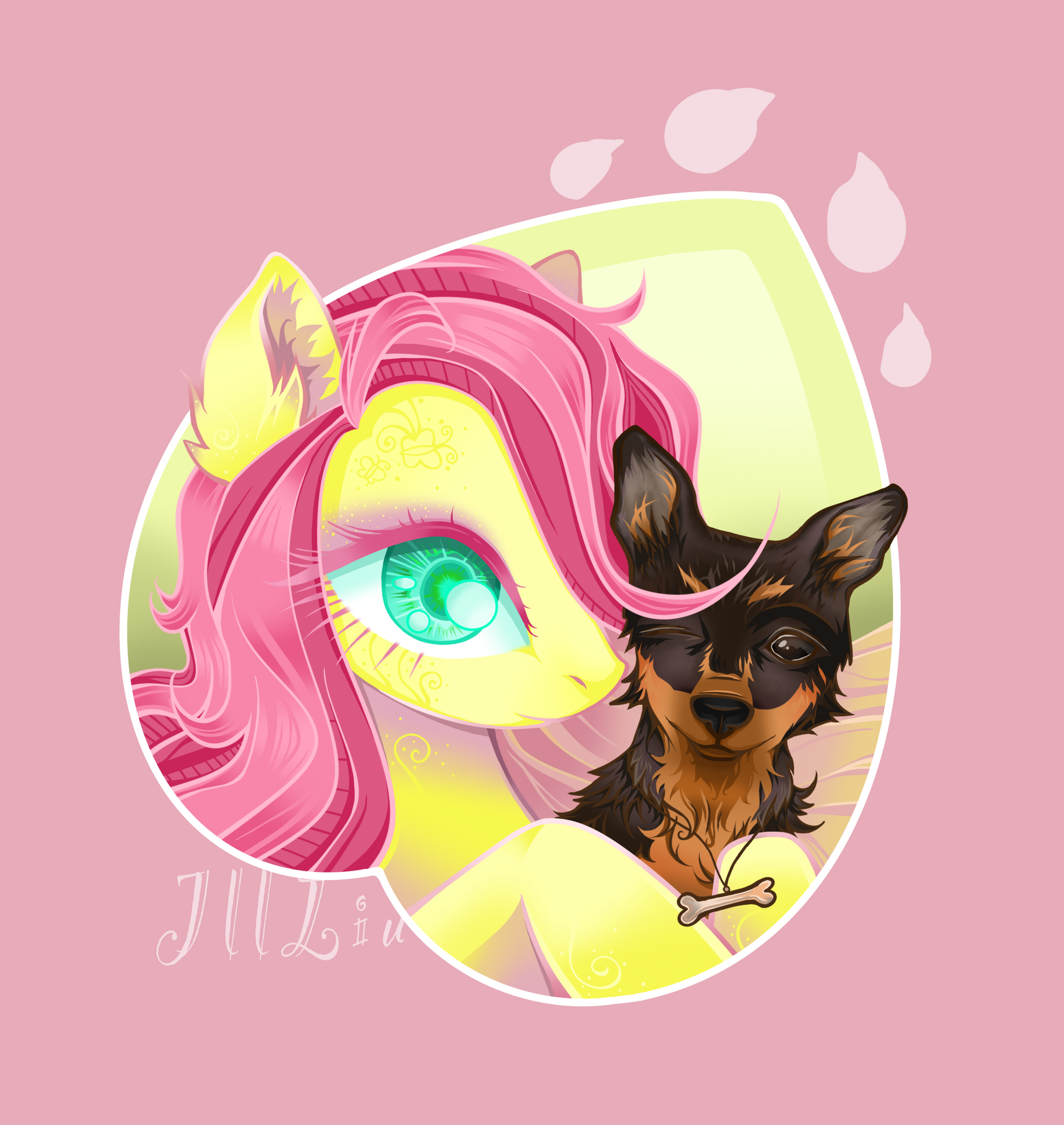 A walk in the park - My, My little pony, Art, Fluttershy, Telegram
