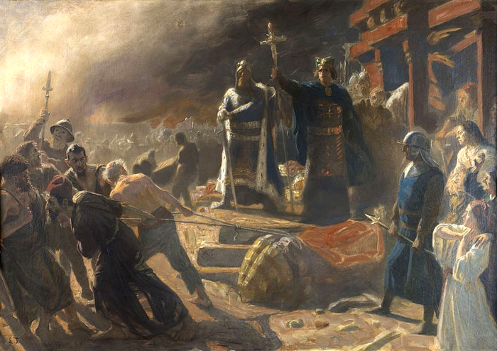 Вальдемар и Абсалон на руинах Арконы