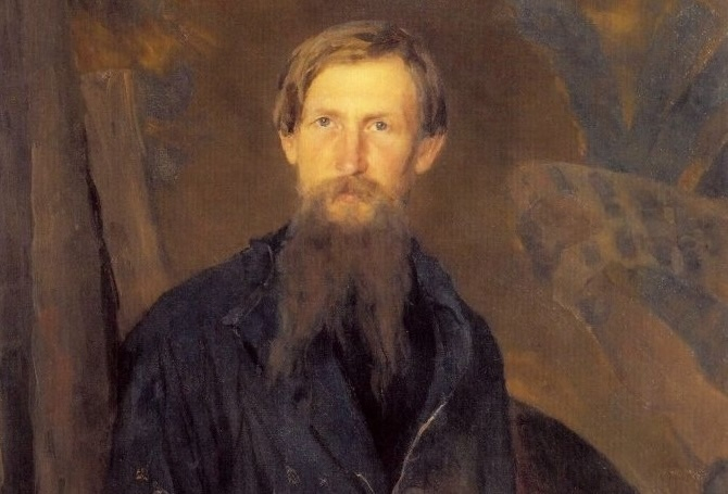 Н. Д. Кузнецов. Портрет В. М. Васнецова. 1891. Фрагмент