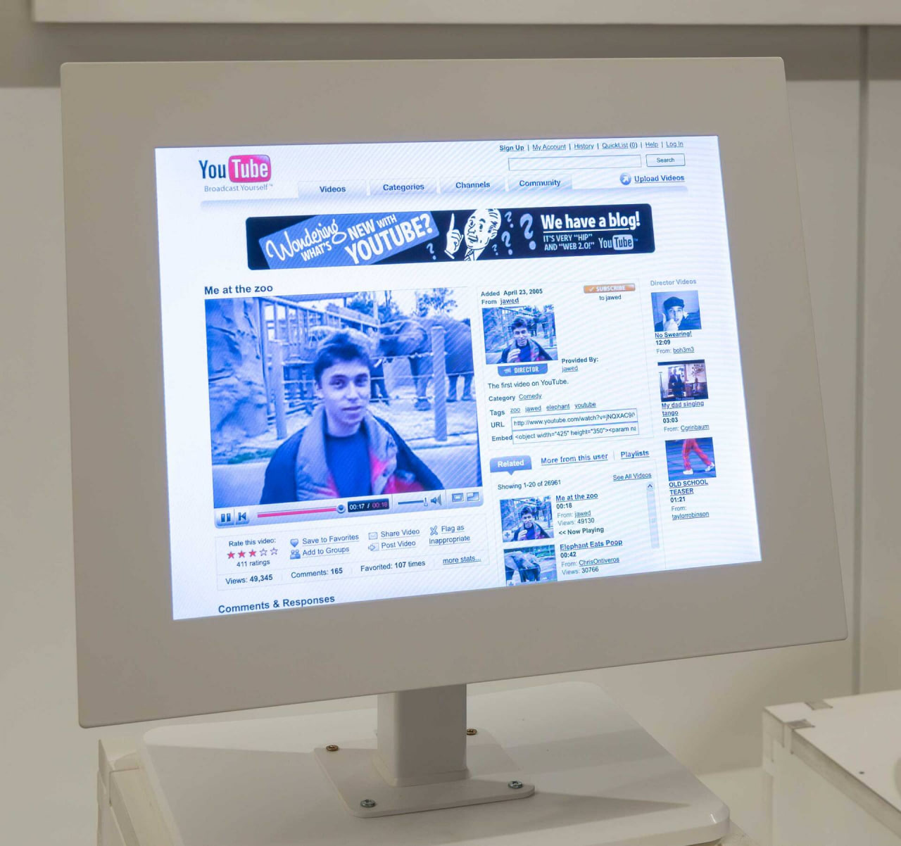 The first YouTube video became a museum exhibit. - Youtube, Internet, Museum, Technologies, 2000s, archive, Informative, Telegram (link), Longpost